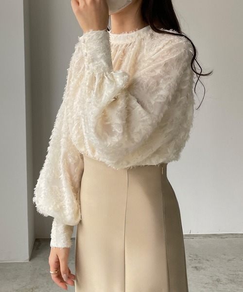「Louere」 長袖ブラウス SMALL アイボリー レディース_画像4