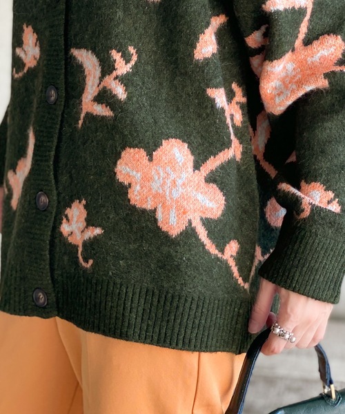 「classicalelf」 ニットカーディガン LARGE チャコールグレー レディース_画像5