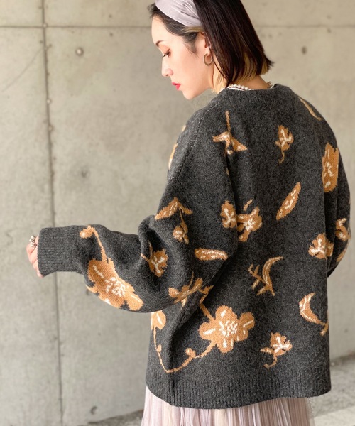 「classicalelf」 ニットカーディガン LARGE チャコールグレー レディース_画像7