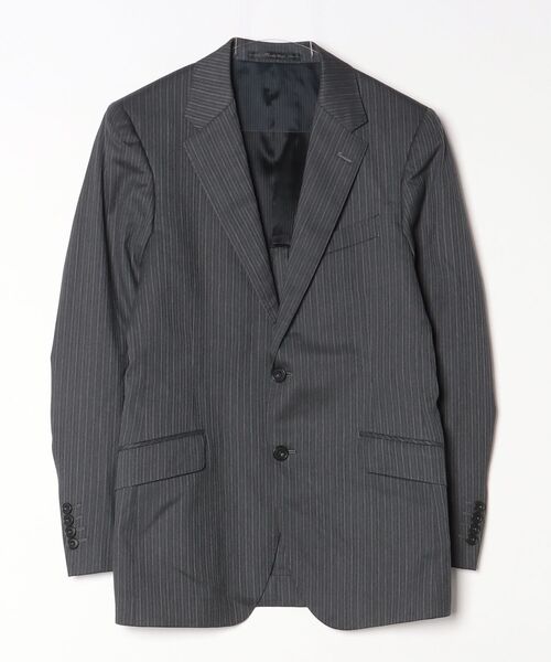 MEN'S BIGI（メンズビギ） ストライプ柄テーラードジャケット M グレー
