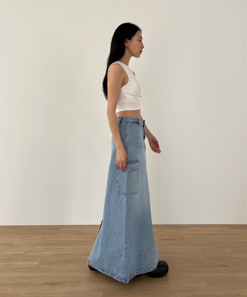 「Didot.showroom」 デニムスカート M ライトブルー レディース_画像2