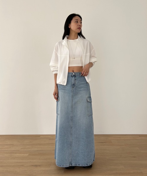 「Didot.showroom」 デニムスカート M ライトブルー レディース_画像4