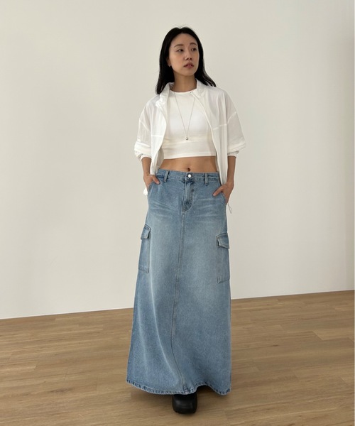 「Didot.showroom」 デニムスカート M ライトブルー レディース_画像8