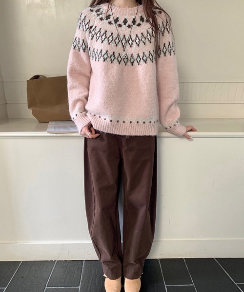 ニット セーター ノルディック柄ニットトップス レディース : ZOZOTOWN