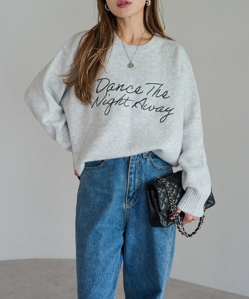 Bonjour Sagan（ボンジュールサガン） ニット セーター 刺繍ロゴニット