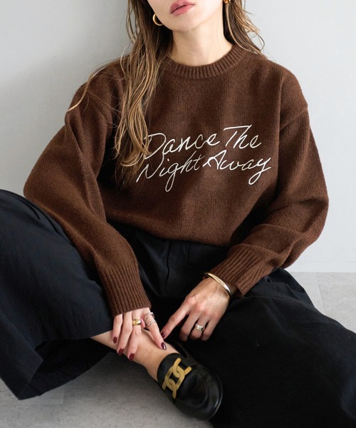 Bonjour Sagan（ボンジュールサガン） ニット セーター 刺繍ロゴニット