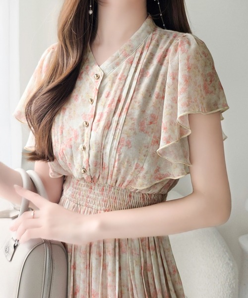 mily bilet パーティードレス ワンピース 夏 半袖 「mily bilet」水彩