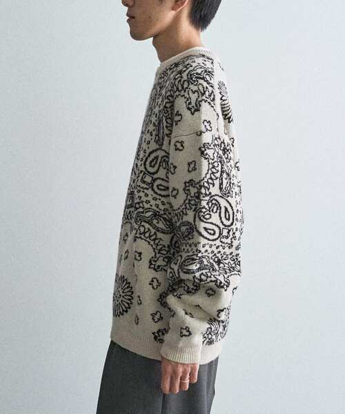 【2点おまとめ】奇抜 総柄 ペイズリー柄 ストライプ デザインシャツ ・ニット 柄シャツ ペイズリー柄 バンダナ柄[品番：DCTW0003706]｜Decorative