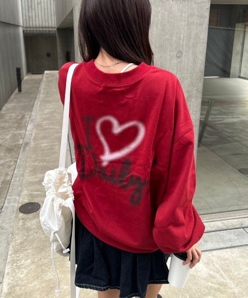 「nemne store」 スウェットカットソー SMALL レッド レディース_画像4