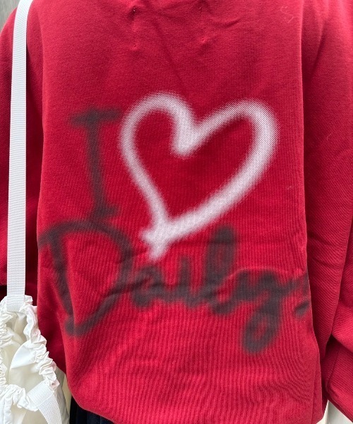 「nemne store」 スウェットカットソー SMALL レッド レディース_画像5