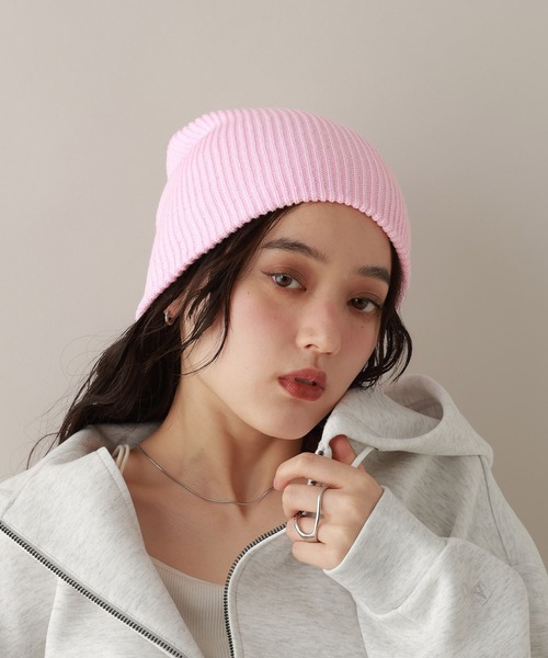 DIESEL ニット帽 ピンク DIESEL - ほぼ未使用 ディーゼル ニット帽 ロゴ ピンクの通販 by til