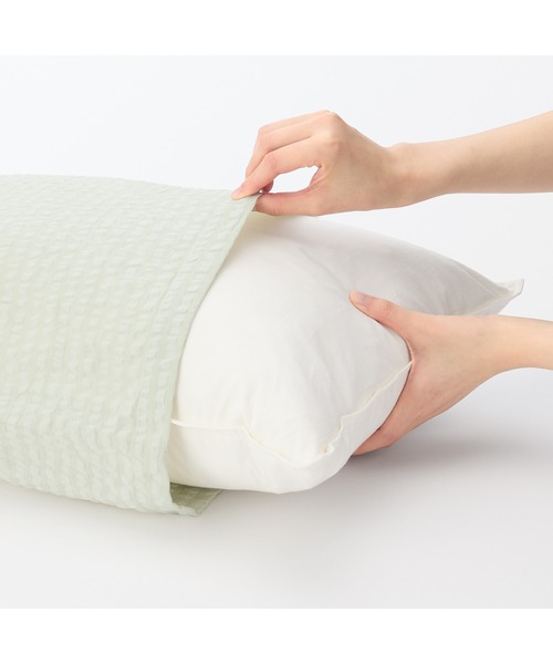 無印良品（MUJI） ベッド 寝具 綿 サッカー織 まくらカバー 43