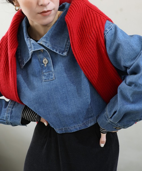 「select MOCA」 長袖シャツ FREE ブラック レディース_画像3