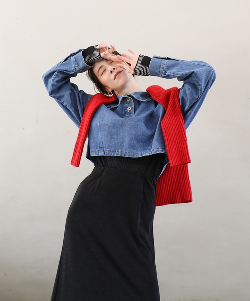 「select MOCA」 長袖シャツ FREE ブラック レディース_画像4