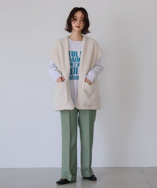 「SLOBE citron.」 ベスト FREE カーキ レディース_画像3