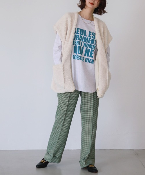 「SLOBE citron.」 ベスト FREE カーキ レディース_画像4