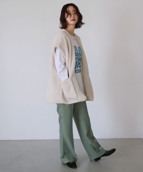 「SLOBE citron.」 ベスト FREE カーキ レディース_画像5