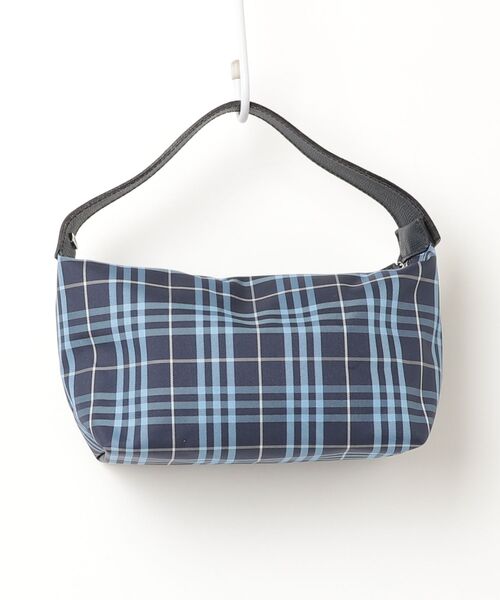 美品✨希少【バーバリー】ブラックネイビーチェック ミニハンドバッグ シルバーロゴ 美品✨希少【バーバリー】ブラックネイビーチェック ミニハンドバッグ