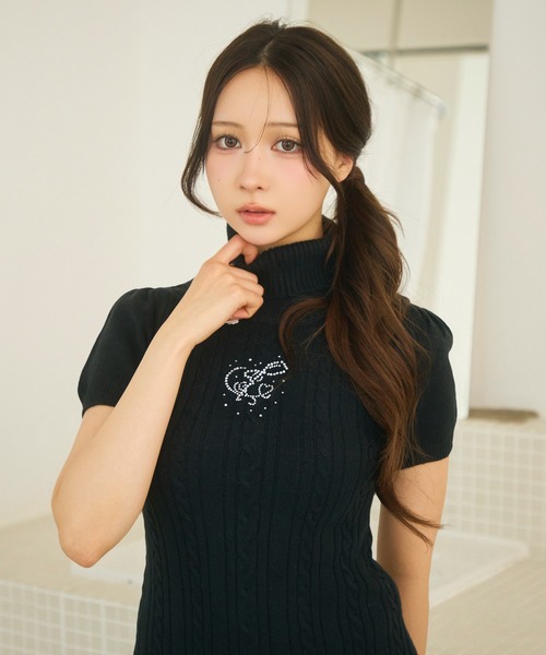 TITTY＆CO.（ティティーアンドコー） ワンピース ラメロゴケーブル