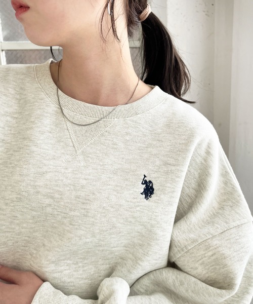 「U.S. POLO ASSN.」 スウェットカットソー MEDIUM オートミール レディース_画像5