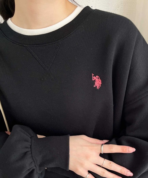 「U.S. POLO ASSN.」 スウェットカットソー MEDIUM オートミール レディース_画像6