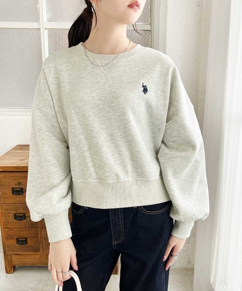 「U.S. POLO ASSN.」 スウェットカットソー MEDIUM オートミール レディース_画像8