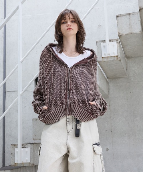 「Spielio」 ニットカーディガン M ブラウン メンズ_画像4