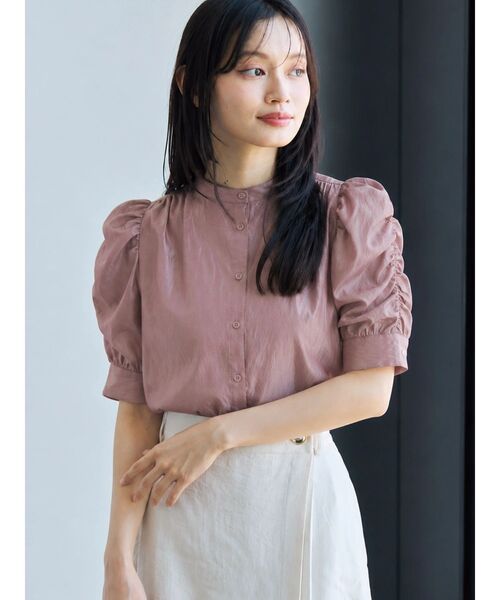 TONAL（トーナル） ブラウス シャツ チンツギャザースリーブシャツ 