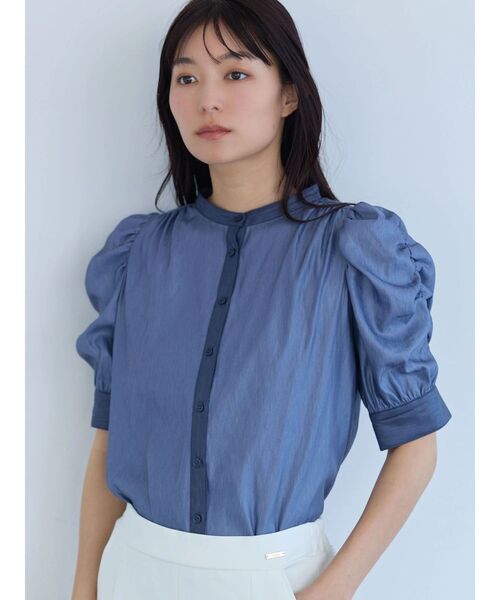 TONAL（トーナル） ブラウス シャツ チンツギャザースリーブシャツ 