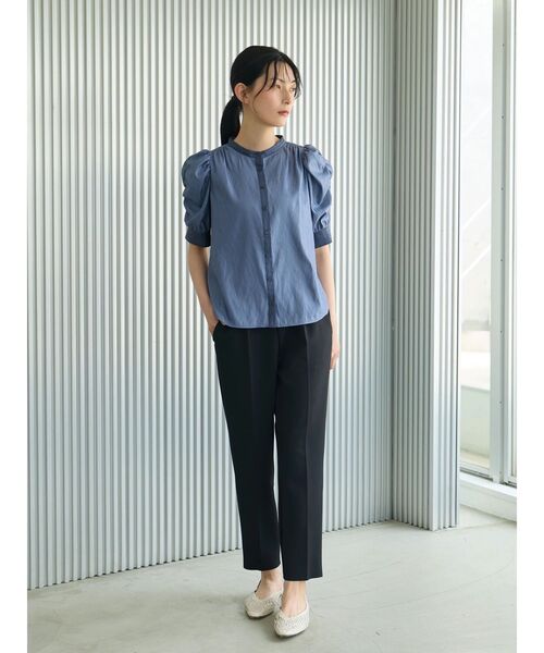 TONAL（トーナル） ブラウス シャツ チンツギャザースリーブシャツ 