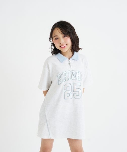 子供服　　ひななさん専用です PINK-latte（ピンクラテ） ワンピース ナンバリングハーフZIPポンチ