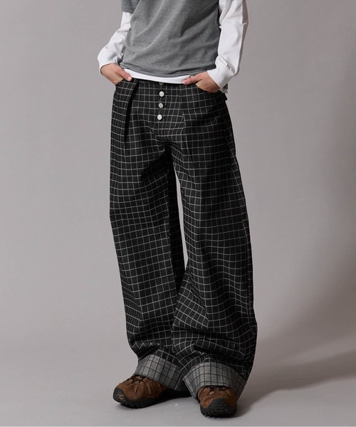 CIVVY. Roll-Up Check Denim ブラックデニム　Lサイズ CIVVY. ジーンズ Roll-Up Check Denim - ロールアップチェックデニム