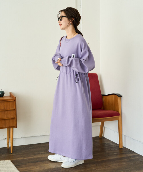 「FREAK'S STORE」 「Columbia」長袖ワンピース MEDIUM ライトグレー レディースの画像