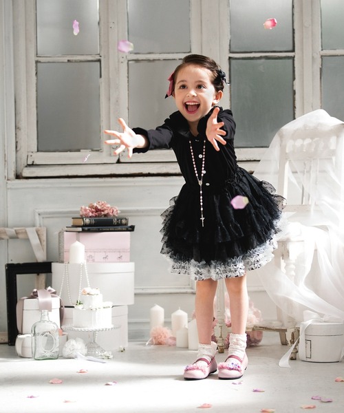 「panpantutu」 「KIDS」フリルスカート LARGE ブラック キッズ_画像6