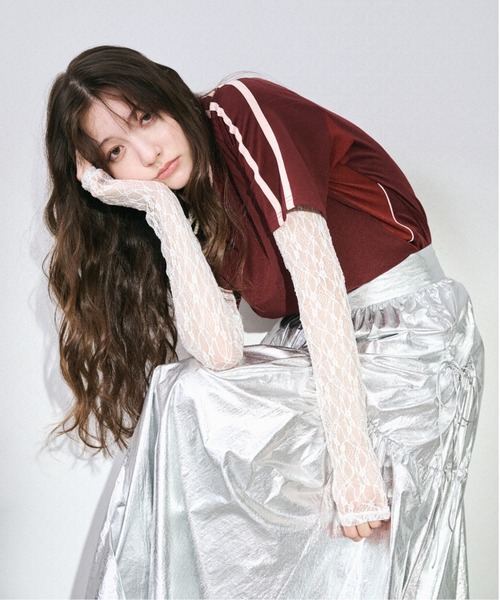 「LILY BROWN」 フレアスカート 1 シルバー レディース_画像5