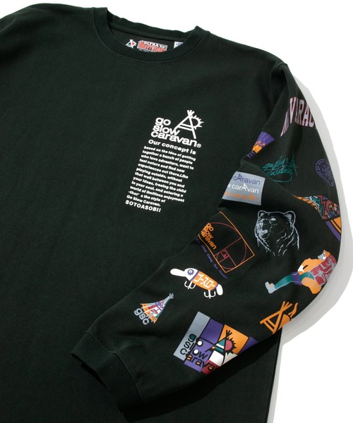 「go slow caravan」 長袖Tシャツ LARGE セージグリーン メンズ_画像6