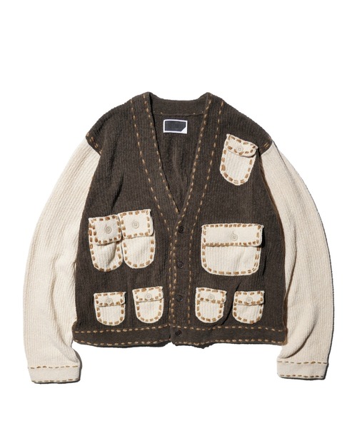 カーディガン PHINGERIN / フィンガリン PG1 POCKET CARDIGAN (PD-252-KN-021) メンズの画像