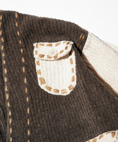 カーディガン PHINGERIN / フィンガリン PG1 POCKET CARDIGAN (PD-252-KN-021) メンズの画像