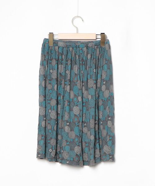 「marble sud」 花柄フレアスカート - グレー レディース_画像2