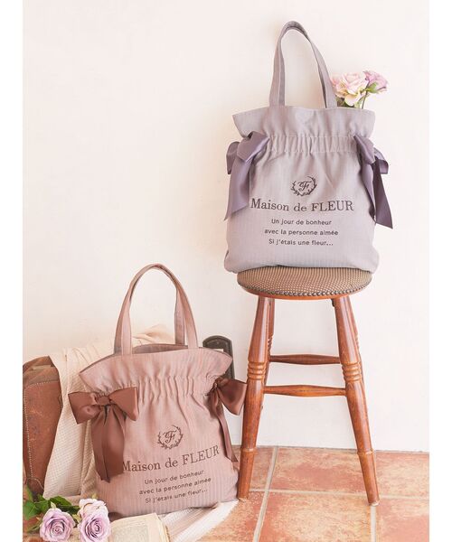 「Maison de FLEUR」 トートバッグ FREE グレー レディース_画像3