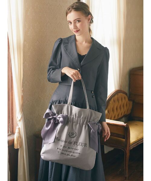 「Maison de FLEUR」 トートバッグ FREE グレー レディース_画像4