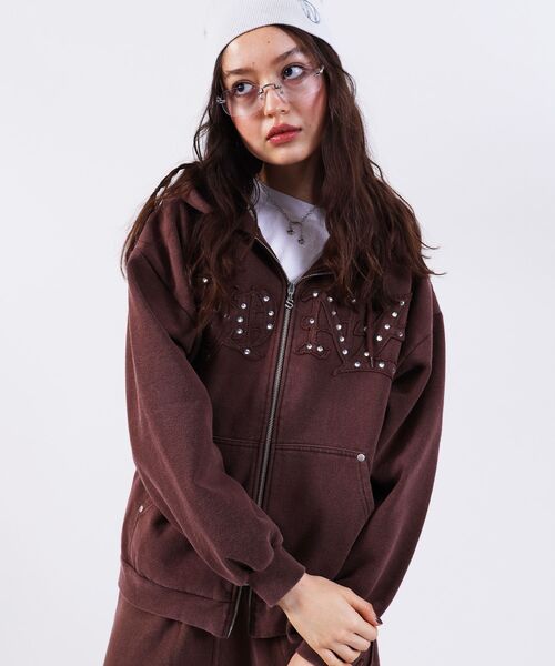 SEQUENZE 「SEQUENZ」 ジップアップパーカー LARGE レッド メンズ