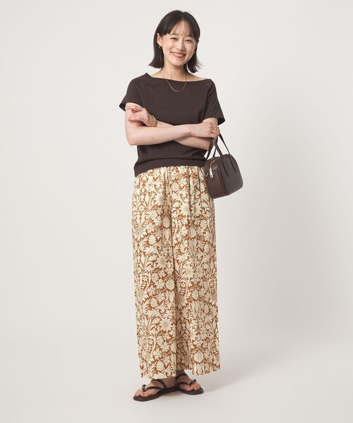ワイドパンツ パンツ リバティプリント ワイドパンツ レディースの画像