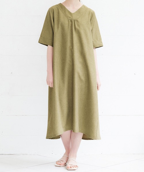「Viola e Viola」 半袖ワンピース MEDIUM モカ レディース_画像7