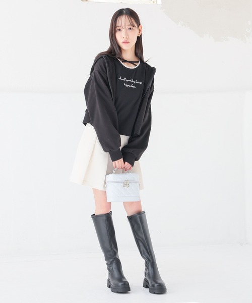 「Honeys」 「colza」ジップアップパーカー SS ホワイト レディース_画像4
