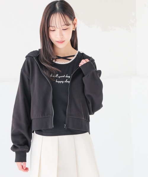 「Honeys」 「colza」ジップアップパーカー SS ホワイト レディース_画像7