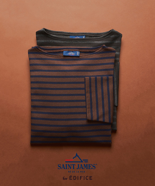 【新品】SAINT JAMES ウェッソン 別注カットソー ブラウン SAINT JAMES（セントジェームス） tシャツ SAINT JAMES for EDIFICE
