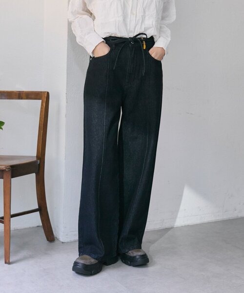 「ear PAPILLONNER」 デニムパンツ FREE インディゴブルー レディース_画像2