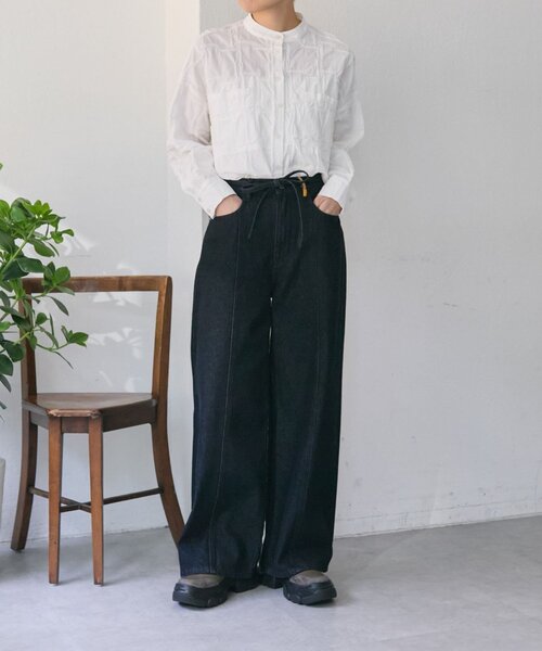 「ear PAPILLONNER」 デニムパンツ FREE インディゴブルー レディース_画像5