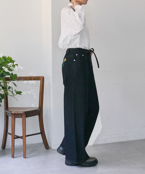 「ear PAPILLONNER」 デニムパンツ FREE インディゴブルー レディース_画像6
